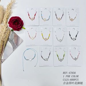 Cavigliera in lega a forma di quadrifoglio, 600 pezzi per scatola, gioielli alla moda per donna - Product Image 2