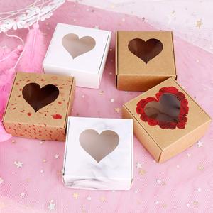 Heart Candy Box Customized Heart Shaped Candy Box Mini Kraft Paper Gift Packaging Box