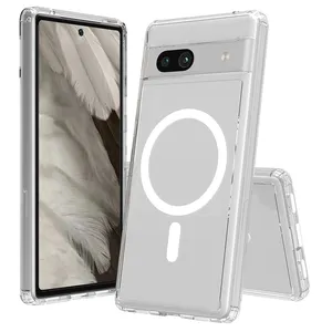 Custodia trasparente per telefono trasparente antiurto di alta qualità con copertura magnetica per cellulare in acrilico custodia per Google Pixel 7A