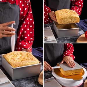 Meilleur moule à gâteau carré en <span class=keywords><strong>aluminium</strong></span> 4/5/6/8/10 pouces forme de gâteau carré plateau de cuisson de gâteau fond amovible - Product Image 6