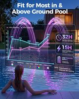 Solar-Pool-Springbrunnenlichter LED-Wasserfall (Weiß) |   Kunststoff-Dual-Solar-Typ-C-Akku mit 6000 mAh, automatische Lichterkennung, 10 Farben, 40