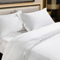 Ensemble de housse de couette brodée 100% coton 300tc satiné, taille king, pour hôtel, toutes saisons