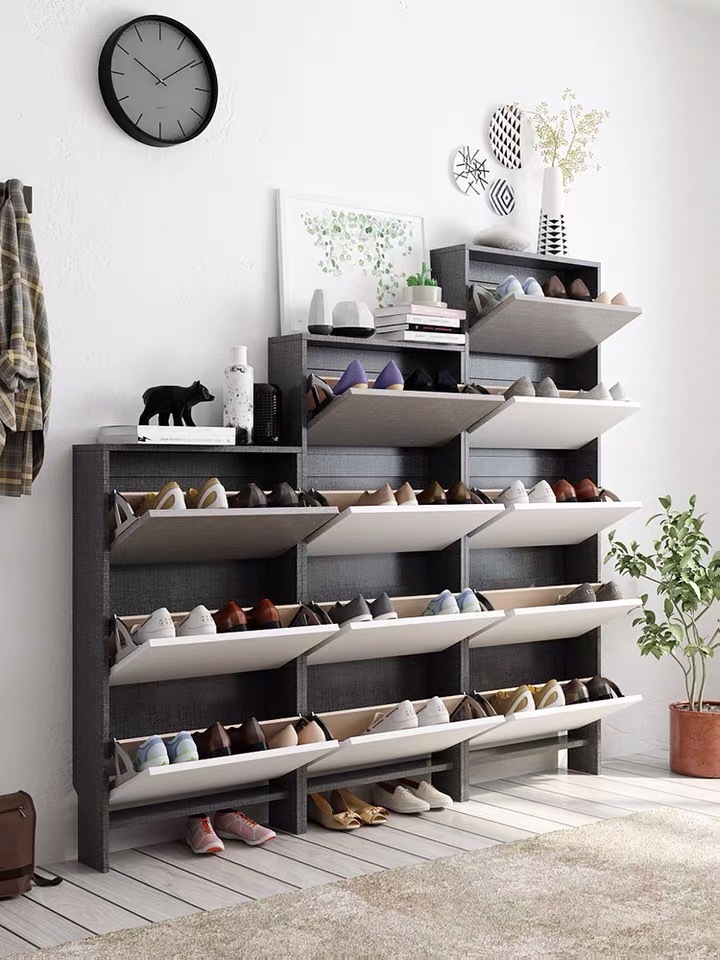La Dernière Étagère À Chaussures Moderne En Bois Meubles de Maison Table D'appoint De Bureau