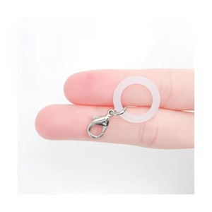 Clear Silicone Ring Lobster Claw <strong>Keychain</strong> Pendant Bead Toy DIY Accessory Umbrella Clasp Bag Charm Key Ring - Product Image 2