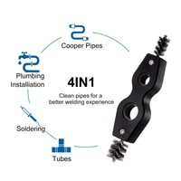 Brosse de nettoyage industrielle fournie par l'usine, outil de nettoyage de tuyaux en cuivre, brosse à tubes en cuivre 4 en 1 pour l'installation de la plomberie