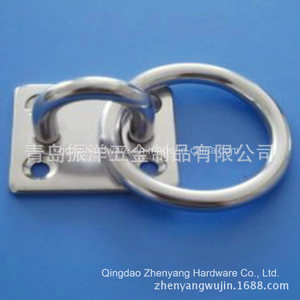 Anneau de levage en acier inoxydable pour la fabrication marine, avec base carrée et boucle circulaire - Product Image 1