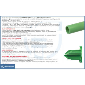 Tuyaux composites en polypropylène gris de 4 m en barres de 25x4,2 mm, gris de 4 m - Product Image 2