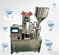 Machines de remplissage et de scellage automatiques rotatives pour yaourts