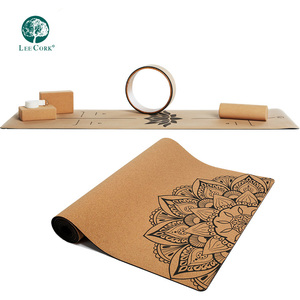 Tapis de yoga LEECORK en liège organique et TPE antidérapant, avec logo personnalisé, 183*61cm, écologique, en caoutchouc TAN-5005b - Product Image 1