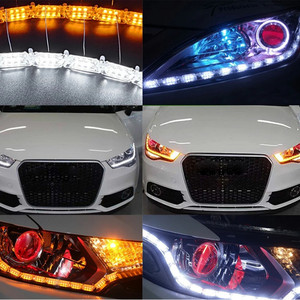 Luces diurnas para automóvil (DRL), luces de cristal en forma de lágrima, luces direccionales de doble color (blanco/amarillo), luces direccionales retráctiles - Product Image 2