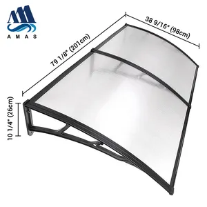 Amas solid sheet awnings Front Door canopy led 1mx2m polycarbonate canopy roof for wholesale