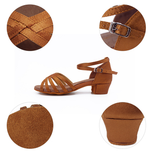 <span class=keywords><strong>Scarpe</strong></span> da Ballo Latino in Raso con Tacco Basso per Bambina - Product Image 5