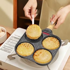 Premium Aluminum Non-stick 4 Holes Egg Frying <b>Pan</b> Granite Coating Pancake Cooker Multi-section Breakfast <b>Pan</b> for <b>Induction</b> Gas - Product Image 4