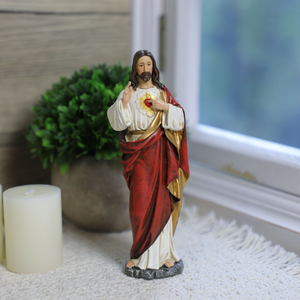 Produits en stock Statues religieuses catholiques Icônes en résine Chrétien 3D Saint Père Jésus-<span class=keywords><strong>Christ</strong></span> Sacré-Cœur de Jésus - Product Image 1