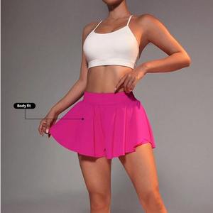 Женская спортивная одежда с индивидуальным логотипом, быстросохнущая, 2 предмета: юбки-шорты с высокой талией для тенниса и пиклбола, дышащие - Product Image 4