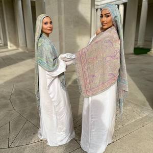 <strong>Wool</strong> Cashmere With Tassels Knitted Pashmina Hijab With Tassel Pashmina <strong>Shawl</strong> <strong>Printed</strong> Pattern Pashllic Patterned Scarfmina Meta - Product Image 2