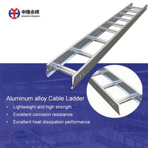 Bandeja de cables de escalera de acero galvanizado en caliente 200x100mm para cableado de alimentación de fábrica industrial y tendido de cables de construcción - Product Image 5