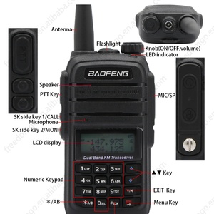 Talkie-walkie portable double bande UV-6RA pour radioamateur, 128 canaux, puissance de sortie 5W, résistance à l'eau IPX-1, batterie 1800mAh - Product Image 2