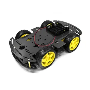 Thông minh Car Kit 4WD Robot thông minh Car Chassis Bộ dụng cụ xe với tốc độ mã hóa và hộp pin DIY điện tử Kit Đối với Arduino