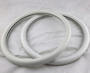 Housse de volant JQ258 universelle antidérapante en cuir noir et fourrure marron de 38cm - Product Image 3