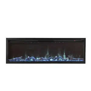Chimenea Eléctrica Decorativa para Muebles con Calentador Lineal Integrado de 1200 mm, Llama LED de Colores Cambiantes, 2 Niveles de Calefacción Ajustables - Product Image 1
