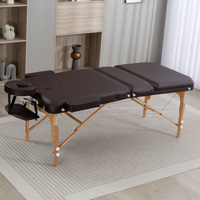 Cama de Masaje Plegable Moderna de Tres Secciones, Fabricada en Cuero Sintético, con Respaldo y Altura Ajustables, para Salón de Belleza y Masajes