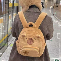 Le nouveau sac à dos en peluche Capybara grande capacité pour hommes et femmes est un sac d'école mignon en coton pur Capybara doux en coton pp