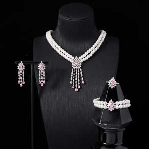024401 комплект украшений с жемчугом и кисточками - Product Image 1