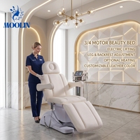 Table de massage électrique MOOLIN de qualité supérieure avec 3/4 moteurs, réglable, pour tatouage, soins spa, et esthétique faciale