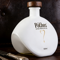 Botella de Vidrio Blanca Personalizada de 500 ml para Aceite de Oliva con Tapón de Corcho, Logotipo, Color y Forma Personalizables