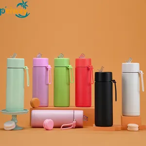 Peiway 사용자 정의 Bpa 무료 친환경 650ml 스테인레스 스틸 진공 플라스크 재사용 이중 벽 절연 프랭크 녹색 물병