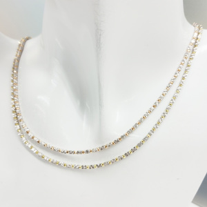 AU750 lüks 18K Sparkle Modern Charm altın kolye zinciri kanca plaka toka ile