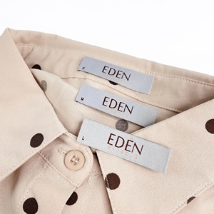 Etiqueta de Ropa Personalizada al por Mayor de Fábrica, Etiqueta de Algodón con Logotipo de Marca y Talla, Etiqueta Impresa en Satén para Pequeñas Empresas - Product Image 1