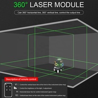Niveau laser vert à faisceau croisé 12 lignes, auto-nivelant 360 degrés, pour usage industriel/DIY, niveau laser 3D automatique