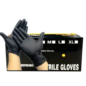 TG-3 Custom Finger Textured Gloves Latex Free Tattoo Blue White Pink Spa Beauty Salon 9 inches Latex Free Black Nitrile Gloves