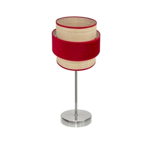 Soprammobile 1xE14 nichel/rosso naturale 43x18x18 cm - ideale per decorazione e organizzazione in spazi ridotti. - Product Image 1