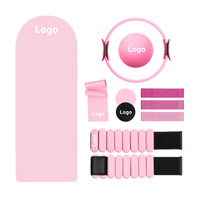 Logo personnalisé noir Pilates accessoires pour femmes tissu bandes de butin noyau curseur Pilates Yoga balle anneau Yoga cercle Pilates Kit
