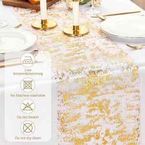Camino de Mesa Brillante con Lentejuelas Doradas y Plateadas, Tela de Malla con Purpurina Reutilizable para Bodas, Fiestas, Eventos, Decoración de Mesa para Cenas en Casa - Product Image 3