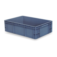 Boîte de stockage logistique en plastique robuste réutilisable au prix d'usine EU64, empilable, boîte de retournement en plastique EU