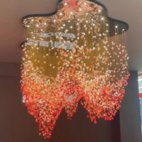 JYLIGHTING Lustre suspendu en verre LED personnalisé pour grand projet, décoration moderne de hall d'hôtel et de villa
