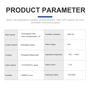 タイプC産業用防水USB3.03.1パネルマウント0.3M 0.5M 1 M2MケーブルIP67ブラックジャックスレッド防水USBコネクタ