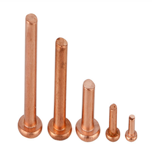 Remache de cobre de cabeza plana, remache de latón macizo de 1.5 mm de diámetro, 3 mm - 8 mm de longitud - Product Image 1