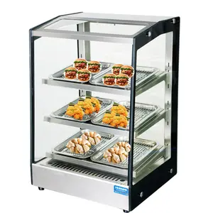 High quality industrial fast food display warmer counter top glass warm display