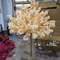 Arbre à fleurs de cerisier artificiel unique et populaire Orange, centre de table floral, arbre décoratif en fausse soie Sakura