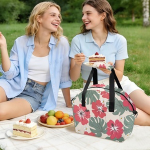 Sac à déjeuner personnalisé hawaïen avec fermeture éclair, sacs isothermes réutilisables pour le travail, le bureau, les voyages, l'école, les pique-niques, organisateur de bento - Product Image 6