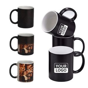Tasses à lait magiques en céramique noire blanches vierges imprimées 11 oz pour sublimation, personnalisables avec logo et changement de couleur - Product Image 5