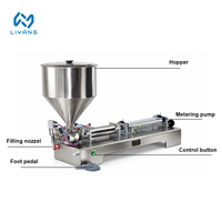 Petite machine de remplissage semi-automatique de liquides pour bureau, machine de remplissage de liquides pour sauces/confitures/beurre de cacahuètes