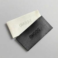 Étiquettes tissées personnalisées en satin de luxe, coupe droite, avec estampage à chaud, étiquettes en tissu pour col, logo en relief 3D, étiquettes tissées pour vêtements
