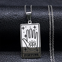 Tarot Cartes Géométrique Significatif Lune Signe Du Soleil Colliers En Acier Inoxydable Chance Amulette Major Arcana Collier Ésotérisme Bijoux
