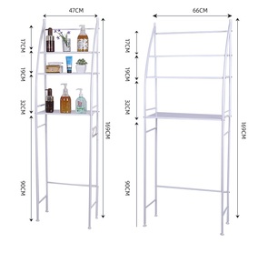 Organisateur de maison étagère support économiseur d'espace largeur réglable Organisation 3 couches sur <span class=keywords><strong>Machine</strong></span> à <span class=keywords><strong>laver</strong></span> supports de stockage pour salle de lavage - Product Image 4